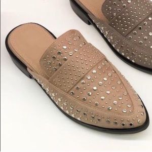 Suede (vegan) studded mules